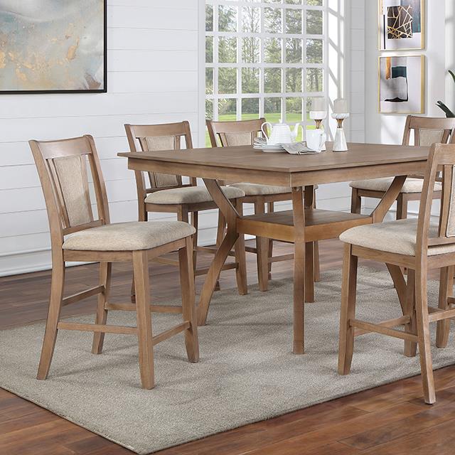 Furniture of America Square Upminster Counter Height Dining Table CM3984NT-PT IMAGE 1