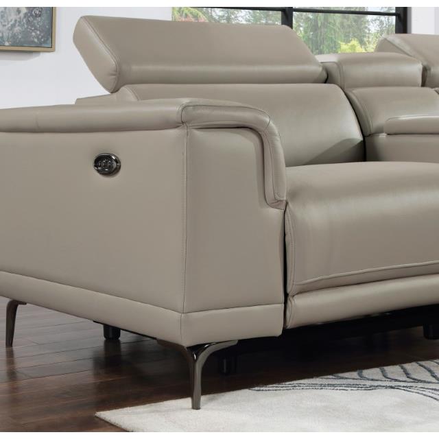 Furniture of America Linwurst Power Reclining Leatherette Sectional CM6457GY-PM-SECT IMAGE 4