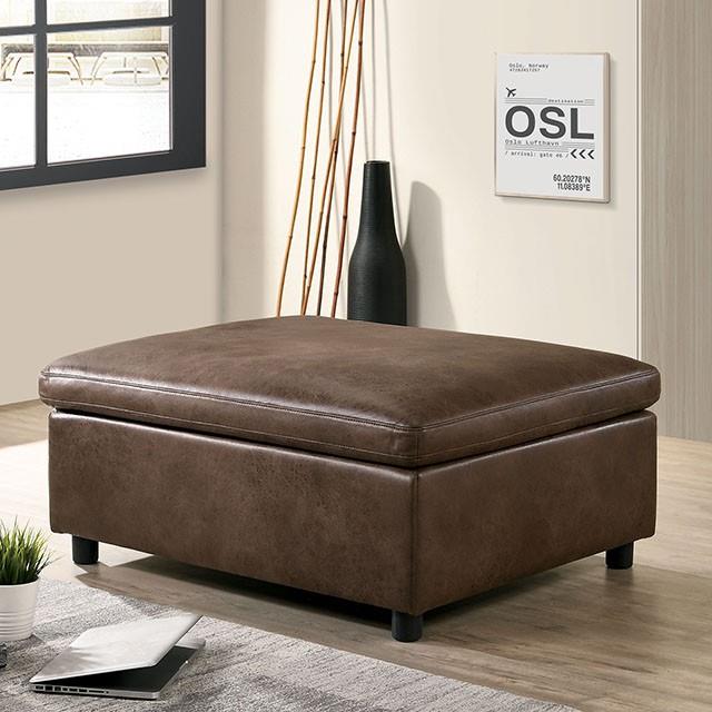 Furniture of America Tamera Leather Look Ottoman CM6472-OT IMAGE 1