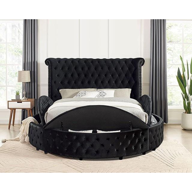 Furniture of America Delilah Queen Upholstered Platform Bed with Storage CM7177BK-Q-BED IMAGE 4