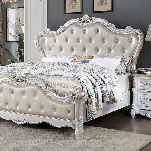 Furniture of America Rosalind California King Upholstered Panel Bed CM7243WH-CK-BED IMAGE 1