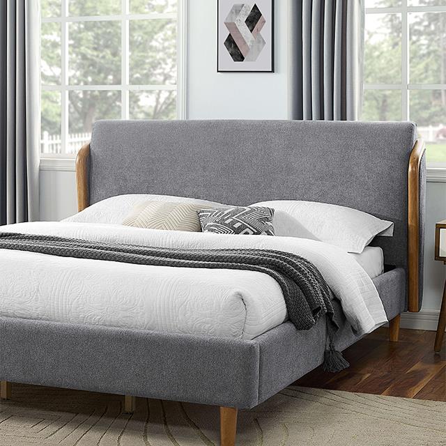 Furniture of America Ulstein California King Upholstered Platform Bed CM7266GY-CK-BED IMAGE 1