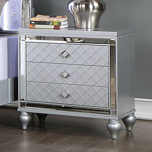 Furniture of America Calandria 3-Drawer Nightstand CM7320SV-N IMAGE 1