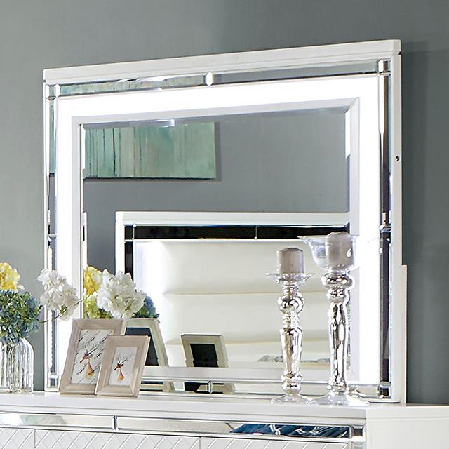 Furniture of America Calandria Dresser Mirror CM7320WH-M IMAGE 1