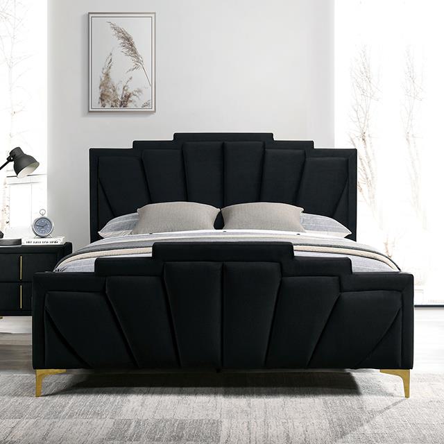 Furniture of America Florizel King Upholstered Panel Bed CM7411BK-EK-BED IMAGE 1