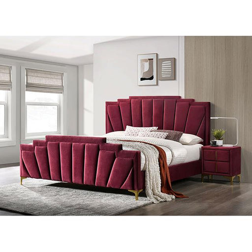 Furniture of America Florizel California King Upholstered Platform Bed CM7411RD-CK-BED IMAGE 2