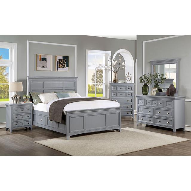 Furniture of America Castlile California King Panel Bed with Storage CM7413GY-CK-BED IMAGE 2