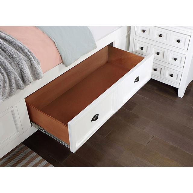 Furniture of America Castile Queen Panel Bed with Storage CM7413WH-Q-BED IMAGE 3