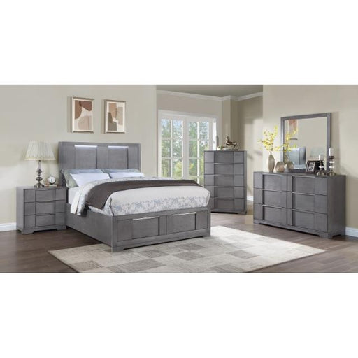 Furniture of America Regulus California King Panel Bed with Storage CM7475GY-CK-BED IMAGE 2