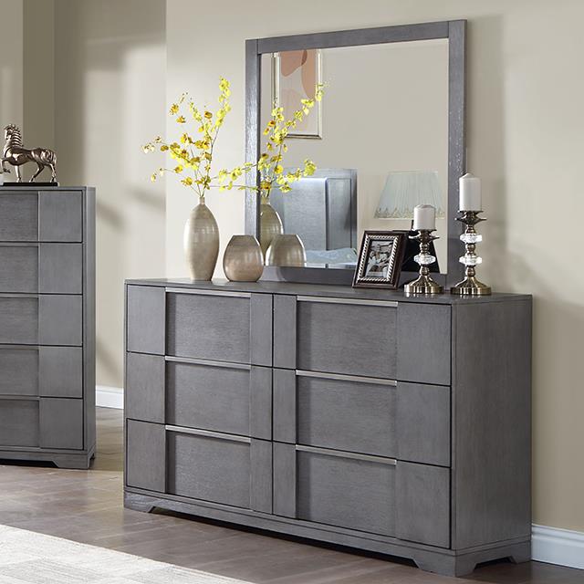 Furniture of America Regulus 6-Drawer Dresser CM7475GY-D Furniture of America Regulus 6-Drawer Dresser CM7475GY-D