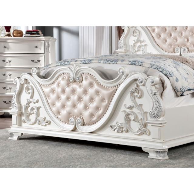 Furniture of America Esparanza King Upholstered Panel Bed CM7478WH-EK-BED IMAGE 4