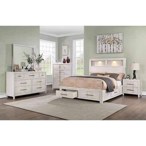 Furniture of America Karla California King Bookcase Bed with Storage CM7500WH-CK-BED IMAGE 2