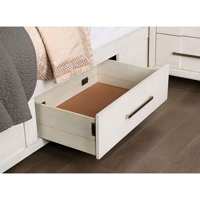 Furniture of America Karla King Bookcase Bed with Storage CM7500WH-EK-BED IMAGE 3