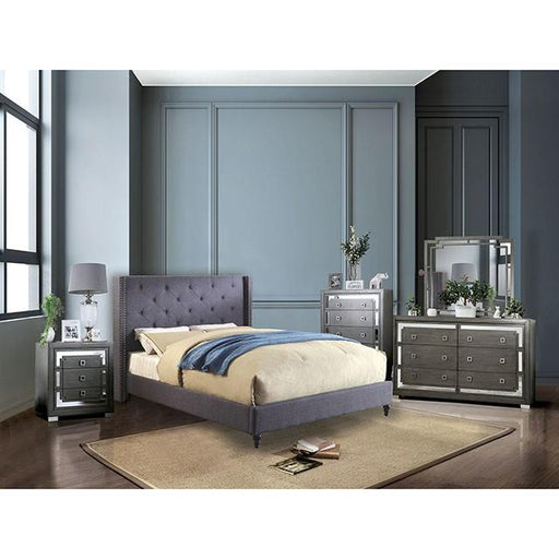 Furniture of America Anabelle King Upholstered Platform Bed CM7677BL-EK-BED-VN IMAGE 2