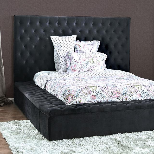 Furniture of America Davida California King Upholstered Platform Bed with Storage CM7897DG-CK-BED IMAGE 1