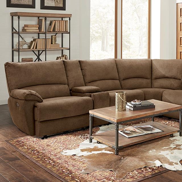 Furniture of America Cerelia Power Reclining Fabric Sectional CM9909BR-SECT-PM IMAGE 1