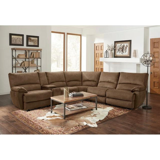 Furniture of America Cerelia Power Reclining Fabric Sectional CM9909BR-SECT-PM IMAGE 2