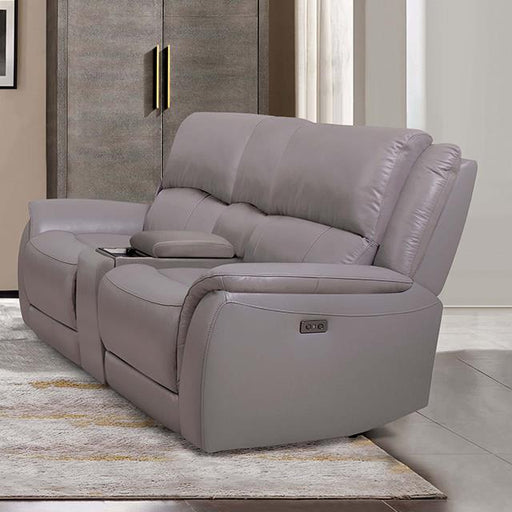 Furniture of America Gorgius Power Reclining Loveseat with Console CM9910ST-LV-PM-PK IMAGE 1