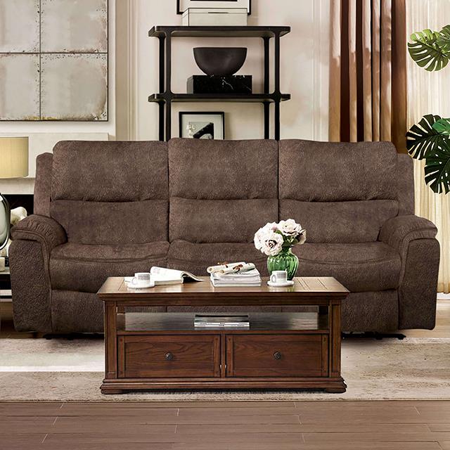 Furniture of America Henricus Reclining Fabric Sofa CM9911DB-SF IMAGE 1