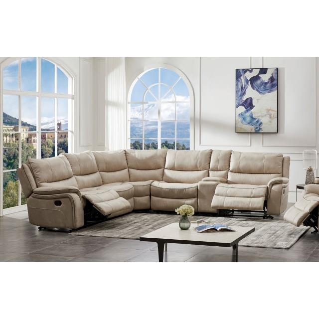 Furniture of America Jerominus Reclining Fabric Sectional CM9912BG-SECT IMAGE 2