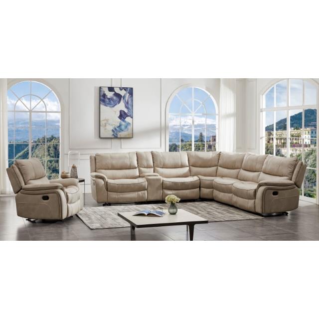 Furniture of America Jerominus Reclining Fabric Sectional CM9912BG-SECT IMAGE 4