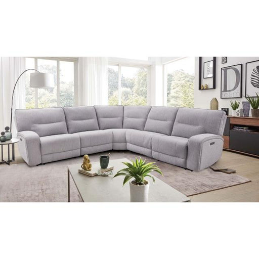 Furniture of America Tyrone Power Reclining Fabric Sectional CM9913GY-SECT-PM IMAGE 2