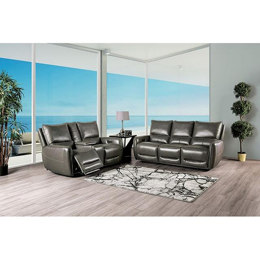 Furniture of America Phineas Power Reclining Loveseat with Console CM9921GY-LV-PM IMAGE 2