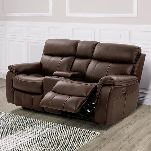 Furniture of America Antenor Power Reclining Loveseat with Console CM9926MB-LV-PM-PK IMAGE 1