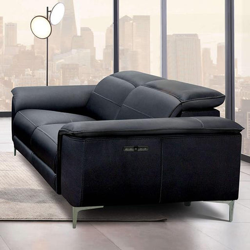 Furniture of America Ascona Power Reclining Leatherette Loveseat CM9927BK-LV-PM IMAGE 1