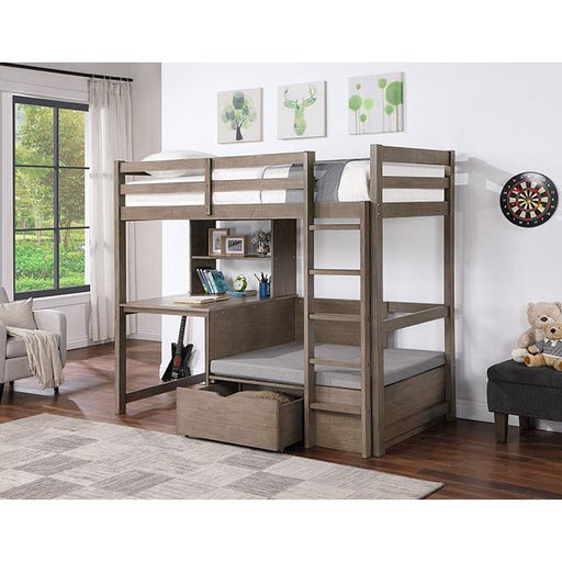 Furniture of America Callistus CM-BK828GY Twin/Workstation Loft Bed IMAGE 2