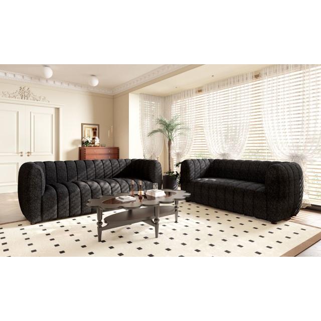 Furniture of America Aversa Stationary Loveseat FM61002BK-LV IMAGE 2