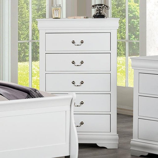 Furniture of America Louis Philippe 5-Drawer Chest FM7866WH-C IMAGE 1