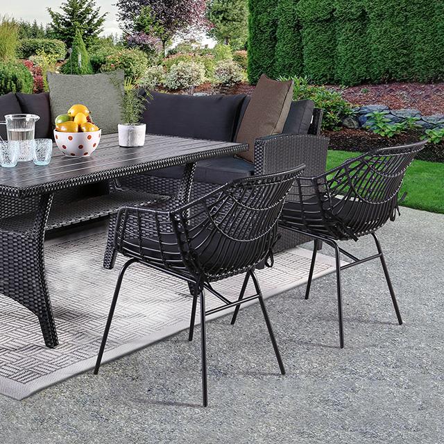 Furniture of America Shonda FM80001BB-SET+2CH 5 pc Patio Dining Set IMAGE 1