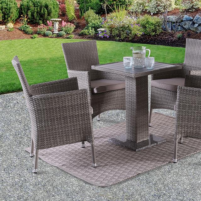 Furniture of America Aminta FM80004GY-5PC-06GY Patio Bistro Set IMAGE 1