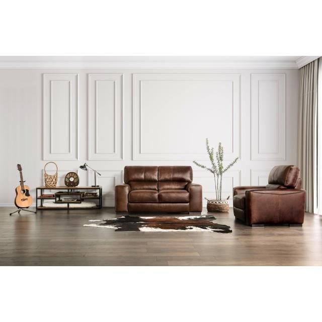 Furniture of America Marsicano Stationary Leather Loveseat FM90005-LV IMAGE 2