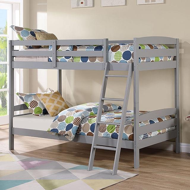 Furniture of America Candice FM-BK002GY Twin/Twin Bunk Bed IMAGE 1