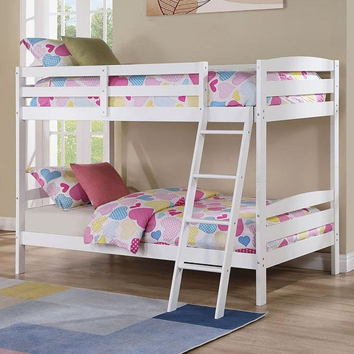 Furniture of America Candice FM-BK002WH Twin/Twin Bunk Bed IMAGE 1