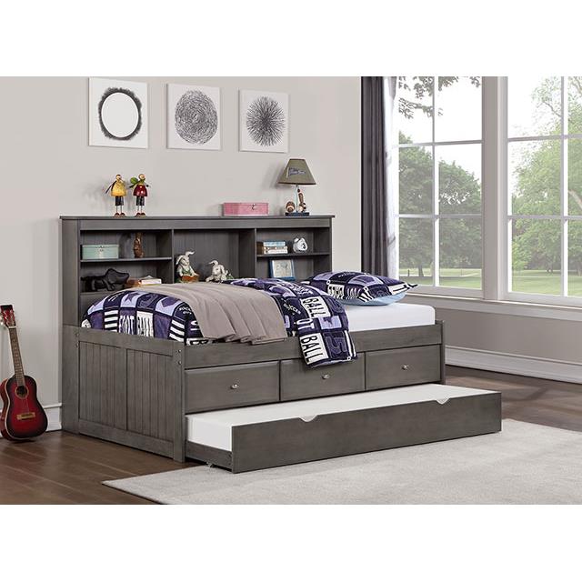 Furniture of America Tibalt Full Bed with Storage FOA7466GY-F-BED IMAGE 2