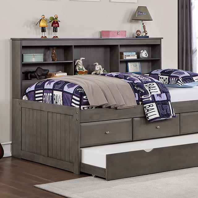 Furniture of America Tibalt FOA7466GY-T Twin Bed with Trundle IMAGE 1