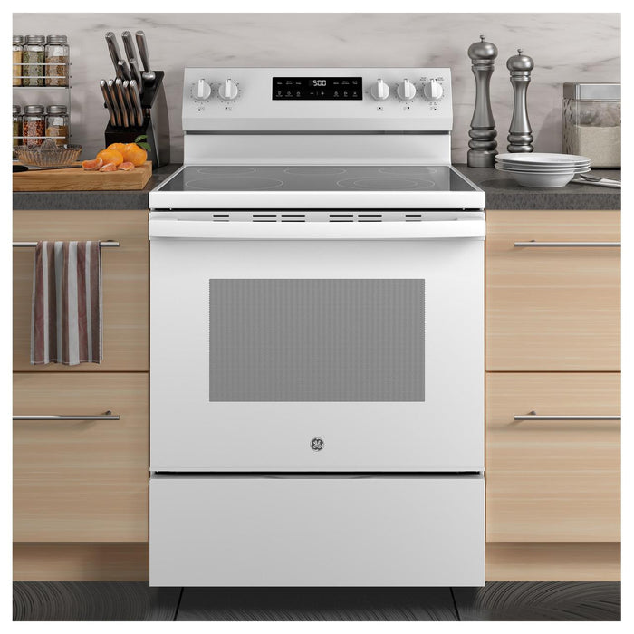 GE 30-inch Freestanding Electric Range GRF500PVWW IMAGE 4