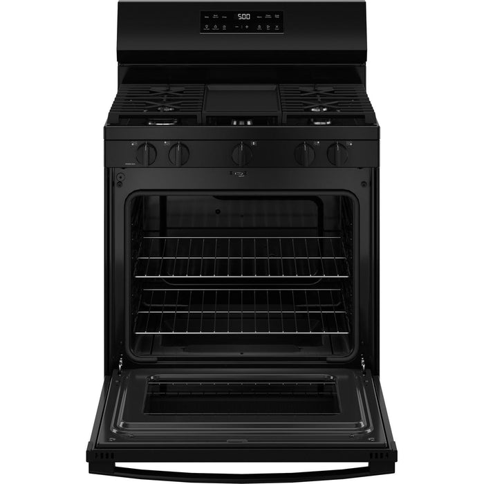 GE 30-inch Freestanding Gas Range with Center Oval Burner GGF500PVBB IMAGE 3