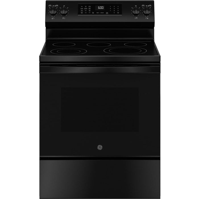 GE 30-inch Freestanding Electric Range with Convection Technology GRF600AVBB IMAGE 1