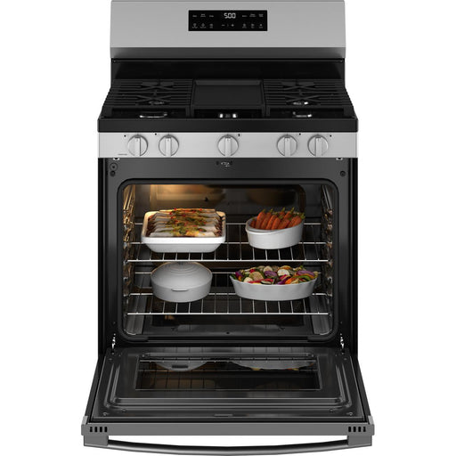 GE 30-inch Freestanding Gas Range with Center Oval Burner GGF500PVSS IMAGE 2