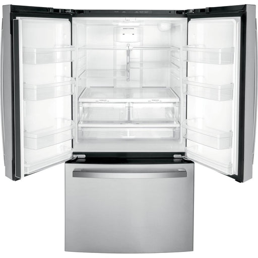 GE 36-inch, 21.9 cu.ft. Counter-Depth French 3-Door Refrigerator with Interior Ice Maker GWE22JYMFS IMAGE 2