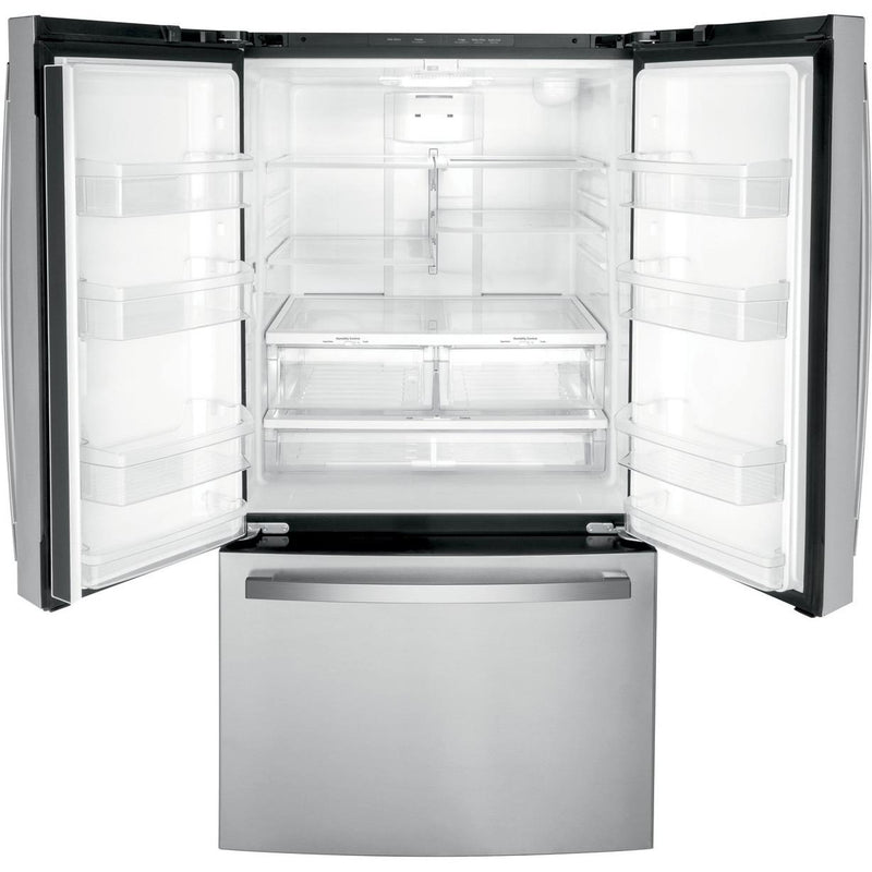 GE 36-inch, 21.9 cu.ft. Counter-Depth French 3-Door Refrigerator with Interior Ice Maker GWE22JYMFS IMAGE 2
