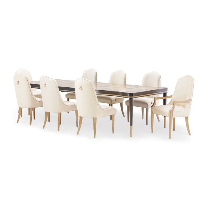 AICO Malibu Crest Rectangular Dining Table in Crotch Mahogany