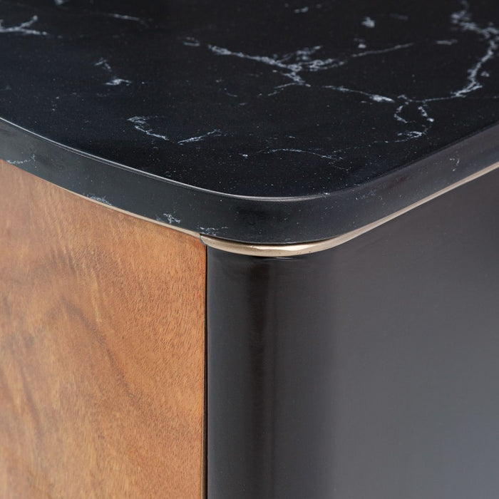 AICO Malibu Crest TV Console in Crotch Mahogany