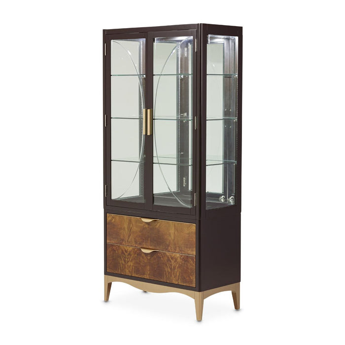 AICO Malibu Crest Display Cabinet in Crotch Mahogany 9007209-412 image