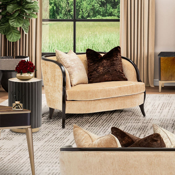 AICO Malibu Crest Chair & A Half in Dark Espresso