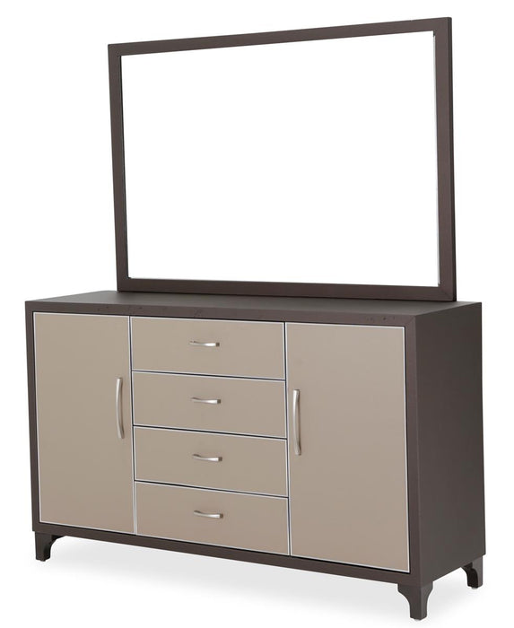 Aico 21 Cosmopolitan Mirror in Taupe/Umber